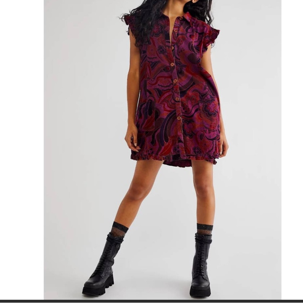 Free People Sunny Days Corduroy Mini Dress